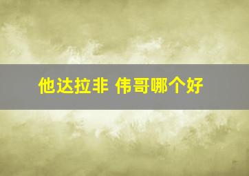 他达拉非 伟哥哪个好